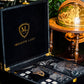 Meadow Lane - Deluxe whiskey set with 2 Glasses and decanter - 8 ice stones and ice bar - Design box